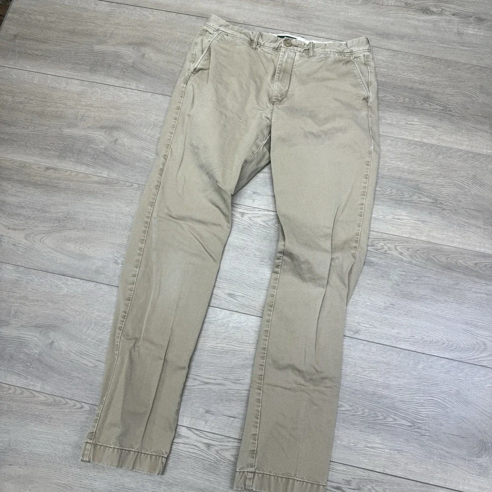 J Crew Oarsman Khaki Beige Pants Men's Sz 32x34‎ Preppy Casual